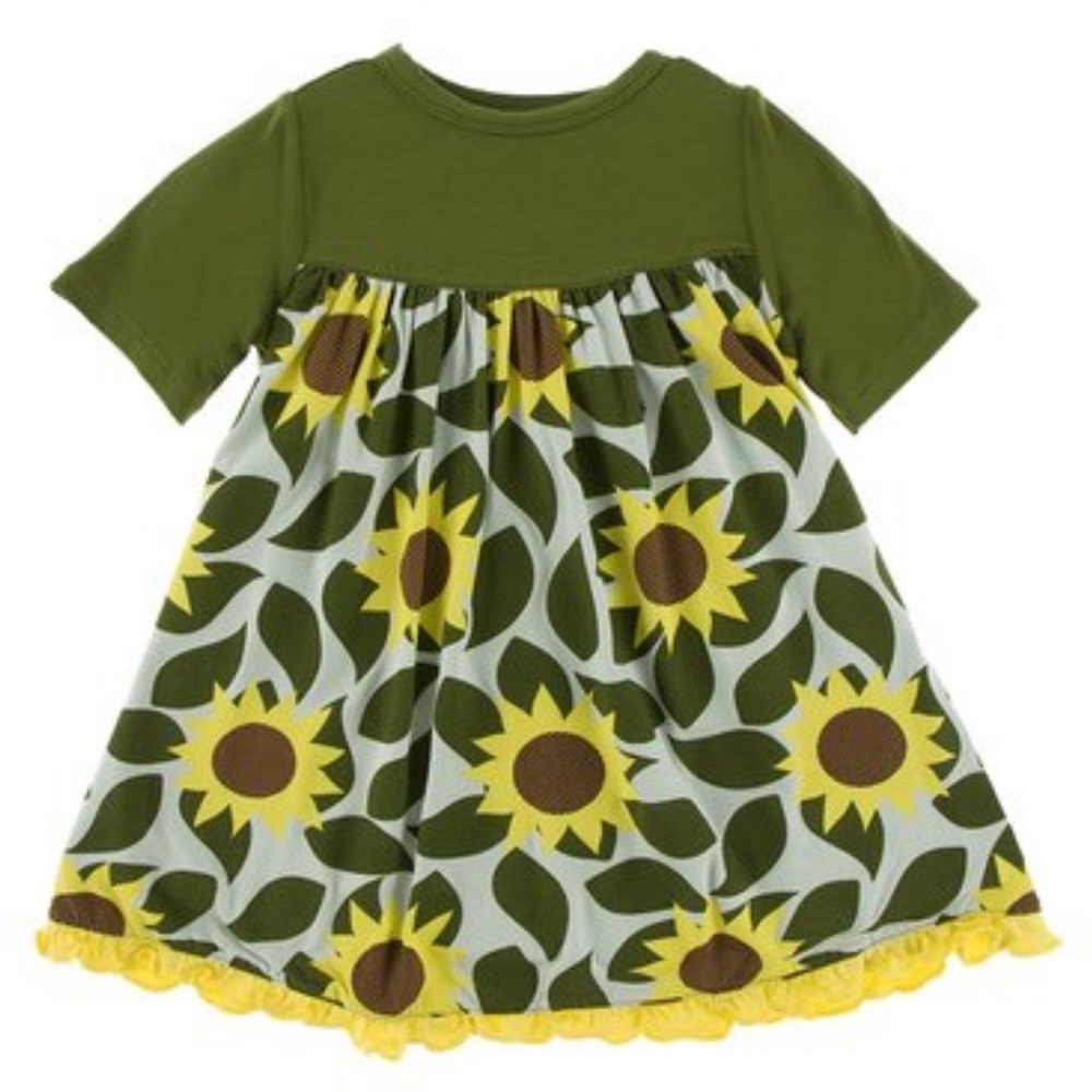 Kickee Pants Aloe Sunflower Dress Romper